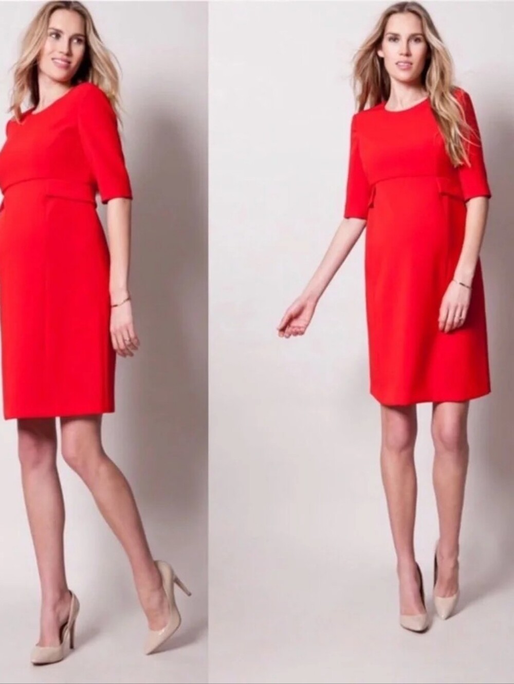 Seraphine | Luxe Line Red Maternity Dress, Size US 14